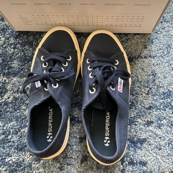 Navy blue Superga tennis shoes - Picture 9 of 12